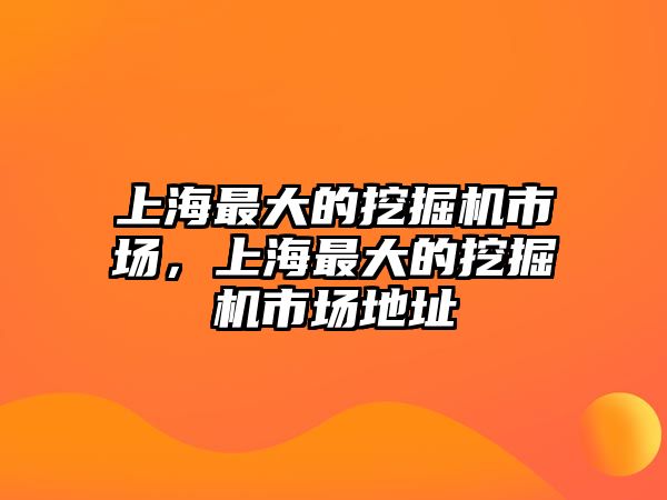 上海最大的挖掘機(jī)市場(chǎng)，上海最大的挖掘機(jī)市場(chǎng)地址