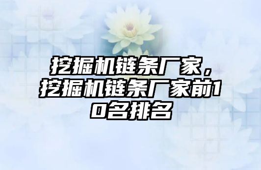 挖掘機(jī)鏈條廠家，挖掘機(jī)鏈條廠家前10名排名