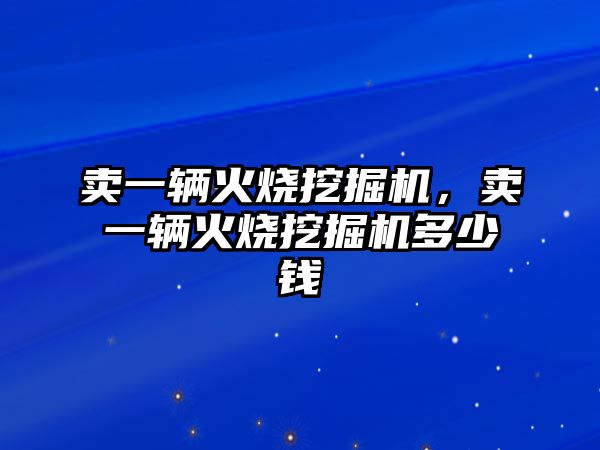 賣一輛火燒挖掘機，賣一輛火燒挖掘機多少錢