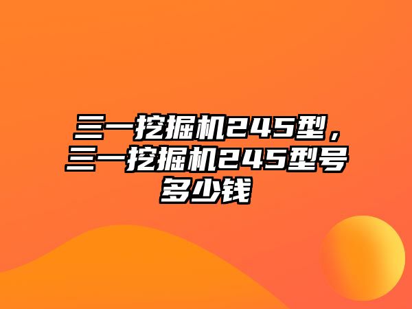 三一挖掘機245型，三一挖掘機245型號多少錢