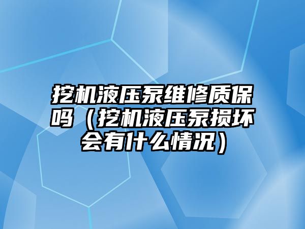 挖機(jī)液壓泵維修質(zhì)保嗎（挖機(jī)液壓泵損壞會(huì)有什么情況）