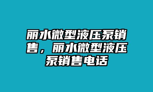 麗水微型液壓泵銷售，麗水微型液壓泵銷售電話