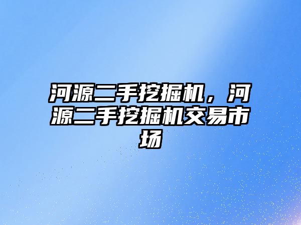 河源二手挖掘機，河源二手挖掘機交易市場