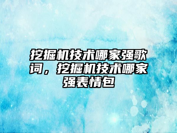 挖掘機技術哪家強歌詞，挖掘機技術哪家強表情包