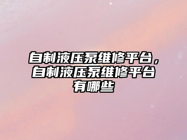 自制液壓泵維修平臺，自制液壓泵維修平臺有哪些