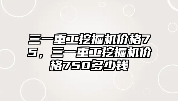 三一重工挖掘機(jī)價(jià)格75，三一重工挖掘機(jī)價(jià)格750多少錢