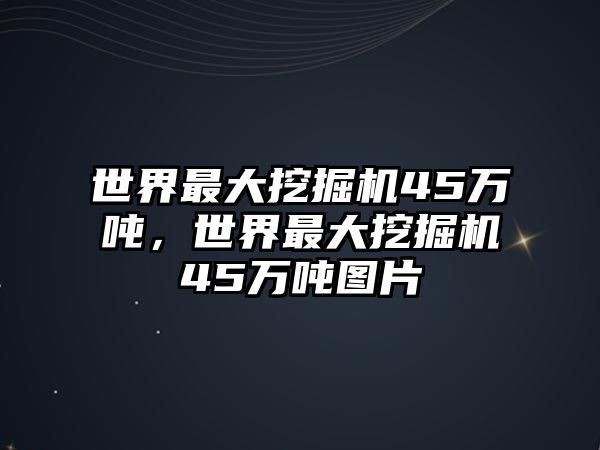 世界最大挖掘機45萬噸，世界最大挖掘機45萬噸圖片