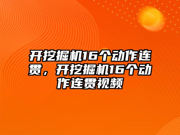 開挖掘機(jī)16個(gè)動作連貫，開挖掘機(jī)16個(gè)動作連貫視頻