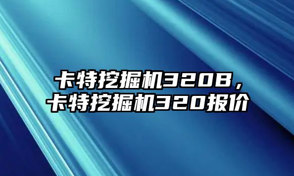 卡特挖掘機(jī)320B，卡特挖掘機(jī)320報(bào)價(jià)