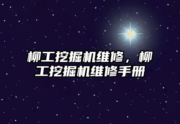 柳工挖掘機維修，柳工挖掘機維修手冊