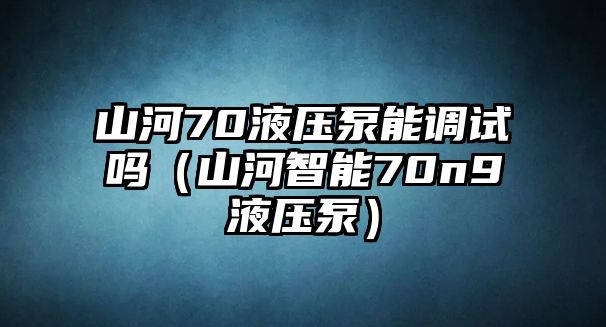 山河70液壓泵能調(diào)試嗎（山河智能70n9液壓泵）