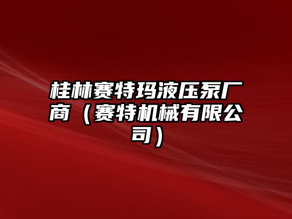 桂林賽特瑪液壓泵廠商（賽特機(jī)械有限公司）