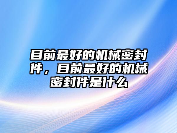 目前最好的機械密封件，目前最好的機械密封件是什么