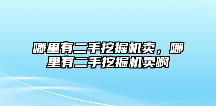 哪里有二手挖掘機(jī)賣，哪里有二手挖掘機(jī)賣啊