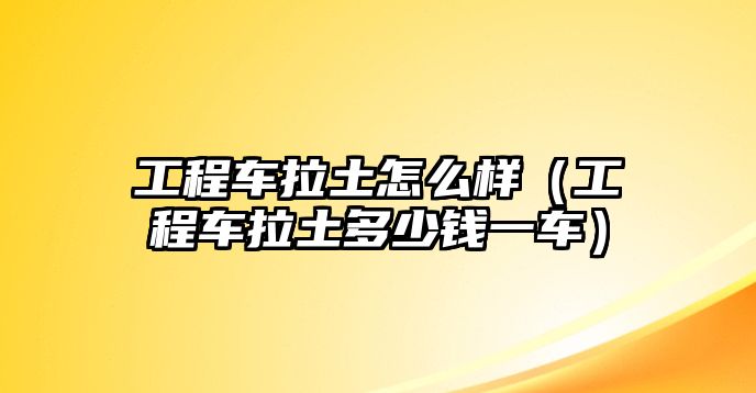 工程車?yán)猎趺礃樱üこ誊嚴(yán)炼嗌馘X一車）