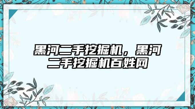 黑河二手挖掘機，黑河二手挖掘機百姓網(wǎng)