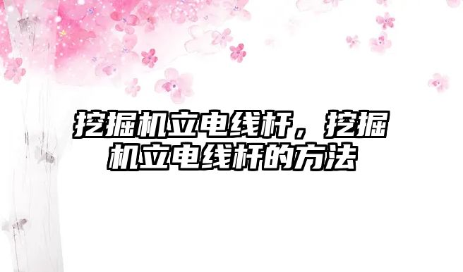 挖掘機立電線桿，挖掘機立電線桿的方法