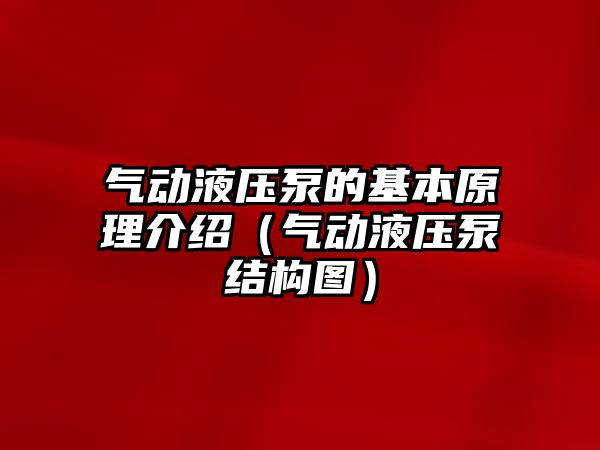 氣動液壓泵的基本原理介紹（氣動液壓泵結(jié)構(gòu)圖）