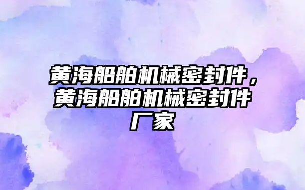 黃海船舶機械密封件，黃海船舶機械密封件廠家