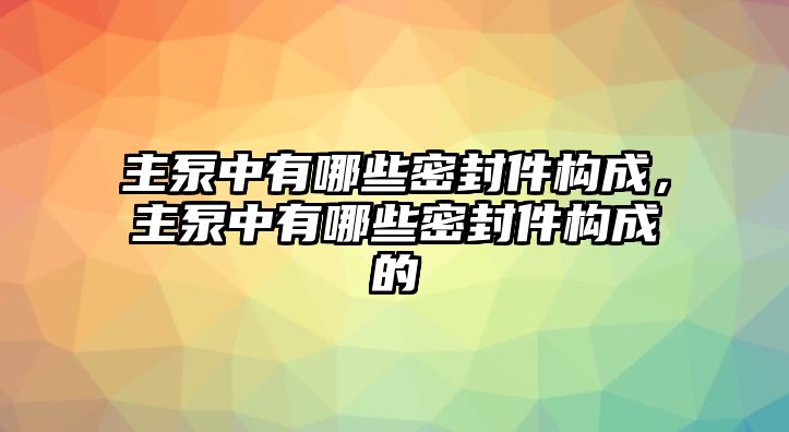 主泵中有哪些密封件構成，主泵中有哪些密封件構成的