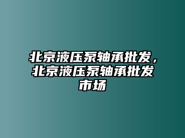 北京液壓泵軸承批發(fā)，北京液壓泵軸承批發(fā)市場(chǎng)