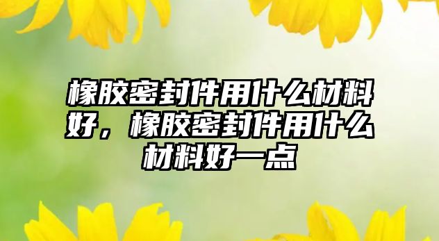 橡膠密封件用什么材料好，橡膠密封件用什么材料好一點(diǎn)