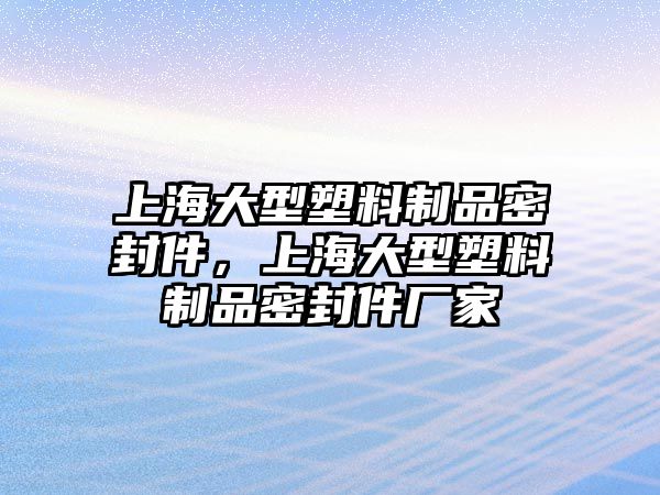 上海大型塑料制品密封件，上海大型塑料制品密封件廠家