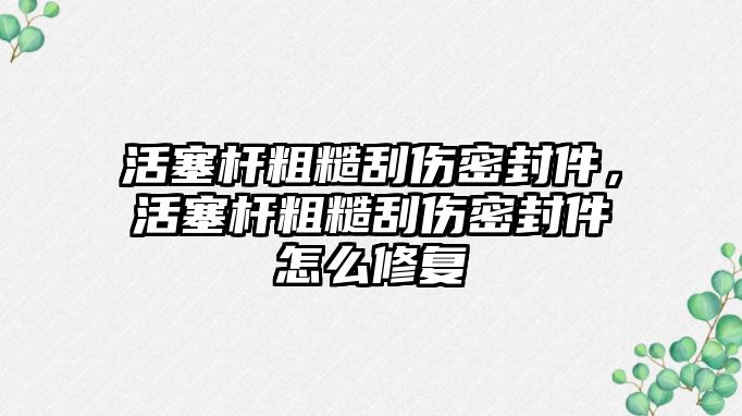 活塞桿粗糙刮傷密封件，活塞桿粗糙刮傷密封件怎么修復