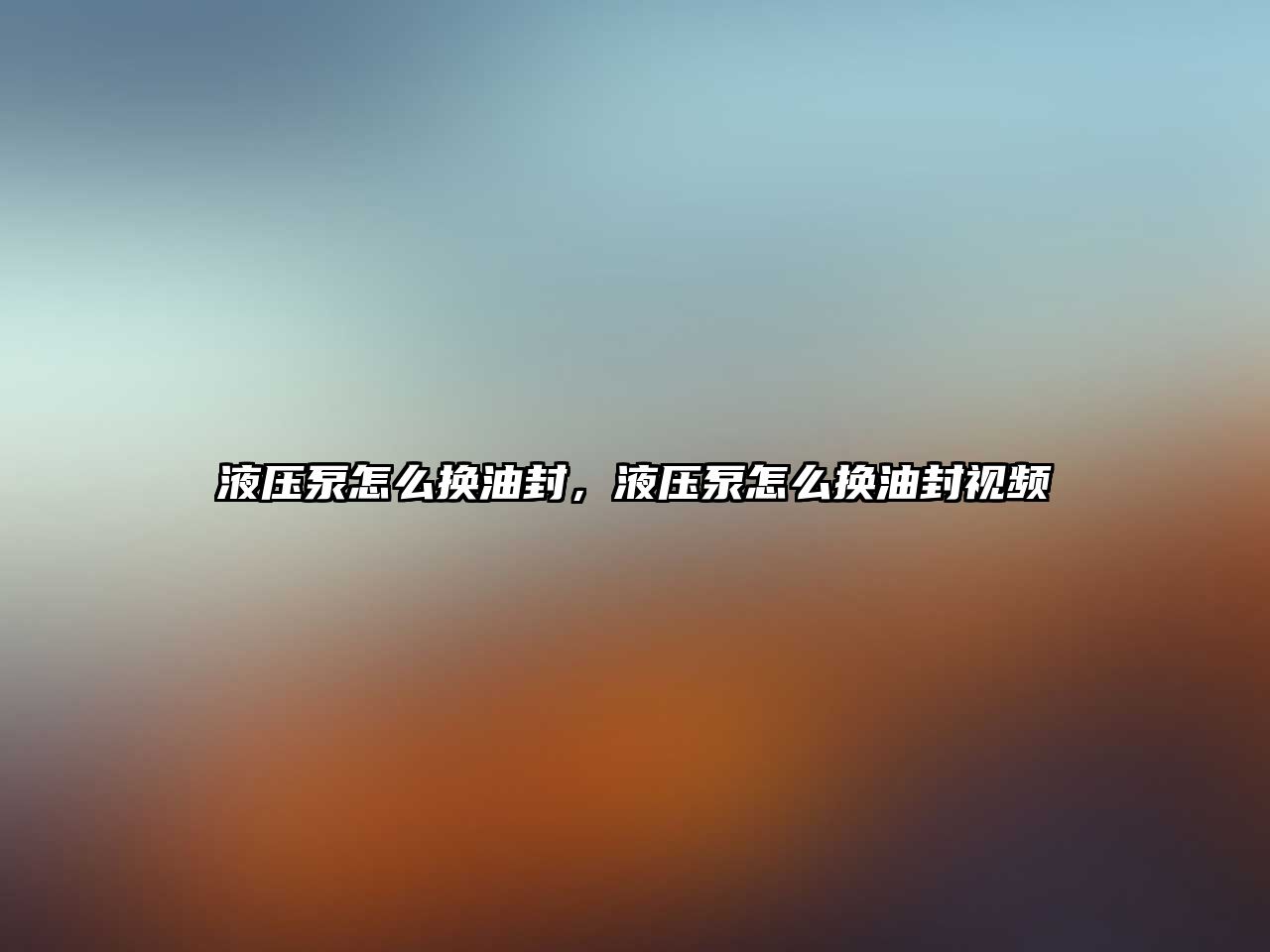 液壓泵怎么換油封，液壓泵怎么換油封視頻