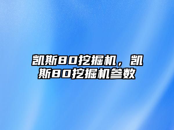 凱斯80挖掘機，凱斯80挖掘機參數(shù)