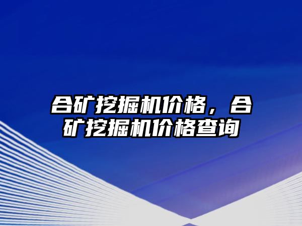 合礦挖掘機(jī)價(jià)格，合礦挖掘機(jī)價(jià)格查詢