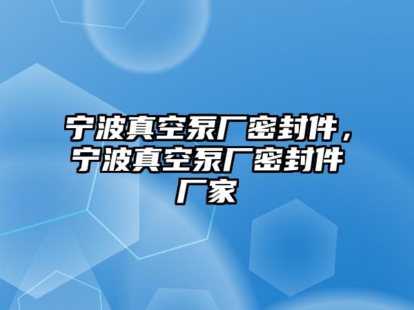 寧波真空泵廠密封件，寧波真空泵廠密封件廠家