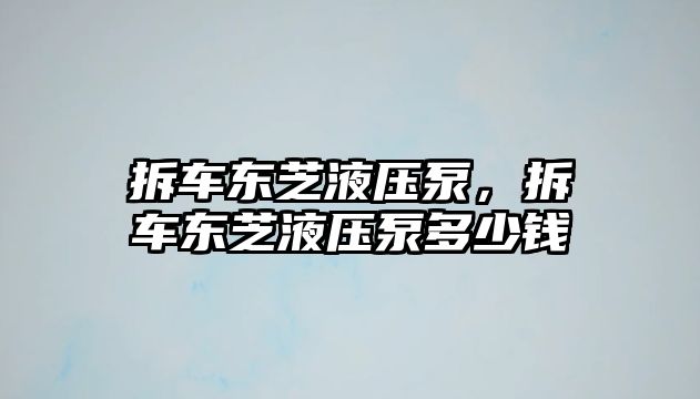 拆車東芝液壓泵，拆車東芝液壓泵多少錢