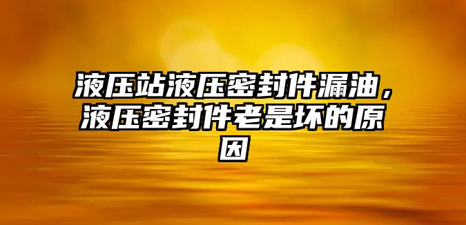 液壓站液壓密封件漏油，液壓密封件老是壞的原因