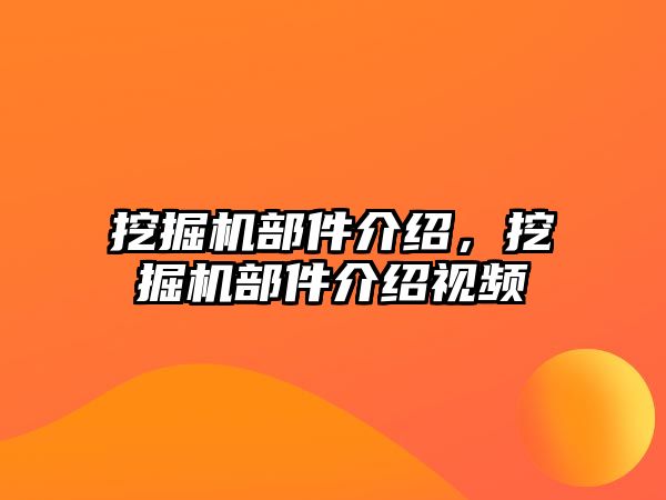 挖掘機部件介紹，挖掘機部件介紹視頻