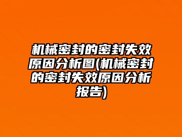 機械密封的密封失效原因分析圖(機械密封的密封失效原因分析報告)