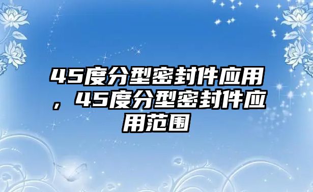 45度分型密封件應(yīng)用，45度分型密封件應(yīng)用范圍