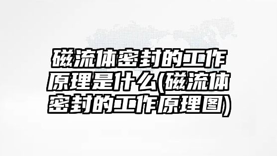 磁流體密封的工作原理是什么(磁流體密封的工作原理圖)