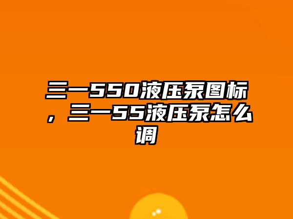 三一550液壓泵圖標(biāo)，三一55液壓泵怎么調(diào)