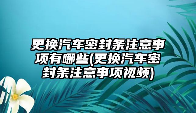 更換汽車密封條注意事項有哪些(更換汽車密封條注意事項視頻)