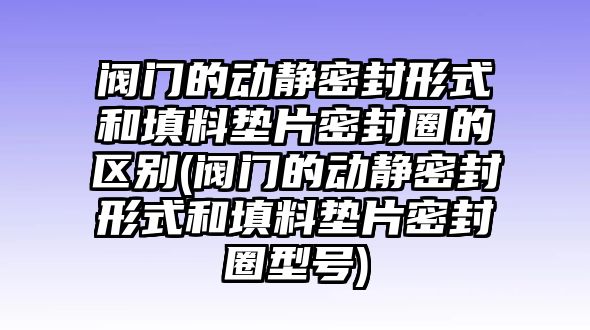 閥門的動(dòng)靜密封形式和填料墊片密封圈的區(qū)別(閥門的動(dòng)靜密封形式和填料墊片密封圈型號(hào))