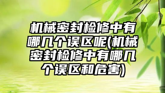 機械密封檢修中有哪幾個誤區(qū)呢(機械密封檢修中有哪幾個誤區(qū)和危害)