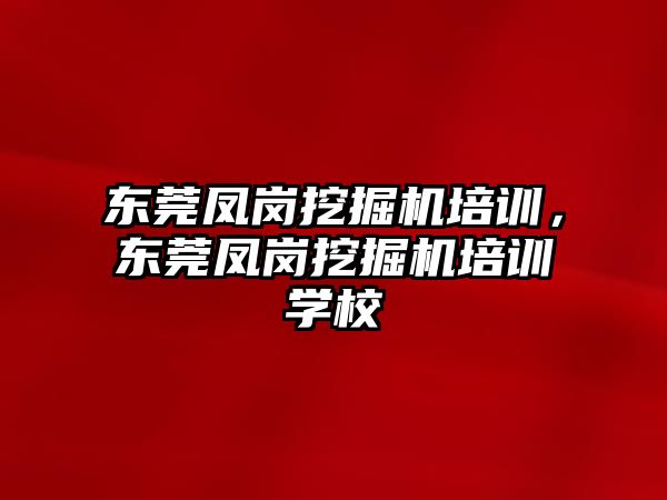 東莞鳳崗挖掘機培訓，東莞鳳崗挖掘機培訓學校