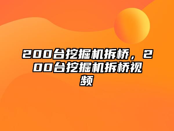 200臺(tái)挖掘機(jī)拆橋，200臺(tái)挖掘機(jī)拆橋視頻