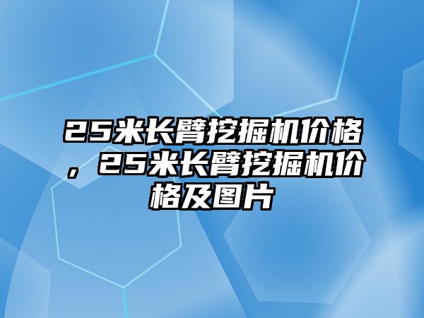 25米長臂挖掘機價格，25米長臂挖掘機價格及圖片