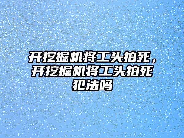 開挖掘機將工頭拍死，開挖掘機將工頭拍死犯法嗎