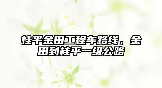 桂平金田工程車路線，金田到桂平一級公路