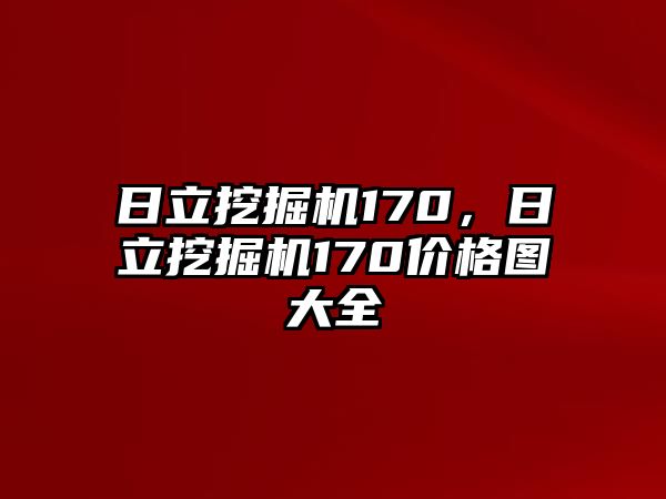 日立挖掘機(jī)170，日立挖掘機(jī)170價(jià)格圖大全