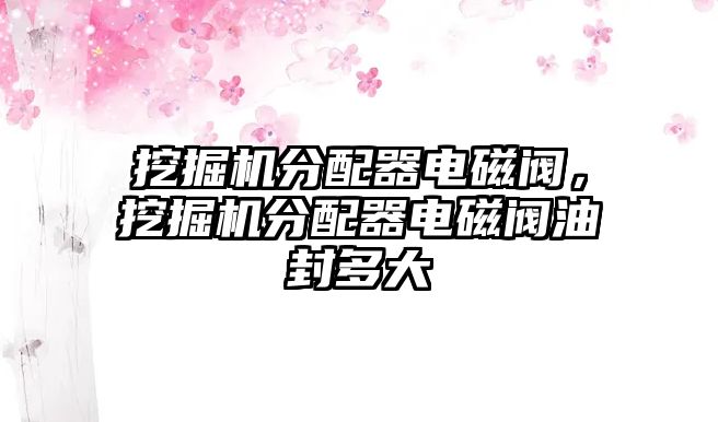 挖掘機分配器電磁閥，挖掘機分配器電磁閥油封多大