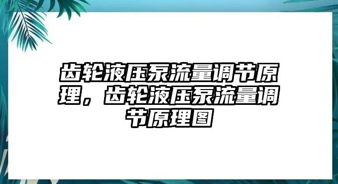 齒輪液壓泵流量調(diào)節(jié)原理，齒輪液壓泵流量調(diào)節(jié)原理圖